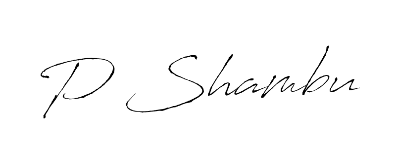 Create a beautiful signature design for name P Shambu. With this signature (Antro_Vectra) fonts, you can make a handwritten signature for free. P Shambu signature style 6 images and pictures png