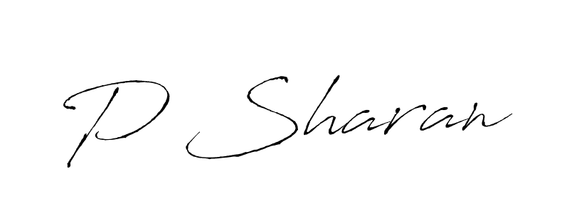 Make a beautiful signature design for name P Sharan. With this signature (Antro_Vectra) style, you can create a handwritten signature for free. P Sharan signature style 6 images and pictures png