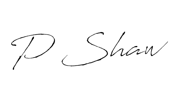 Make a beautiful signature design for name P Shaw. With this signature (Antro_Vectra) style, you can create a handwritten signature for free. P Shaw signature style 6 images and pictures png