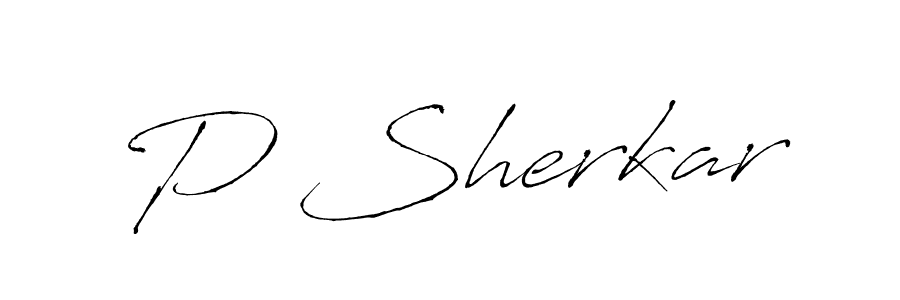 Make a beautiful signature design for name P Sherkar. With this signature (Antro_Vectra) style, you can create a handwritten signature for free. P Sherkar signature style 6 images and pictures png
