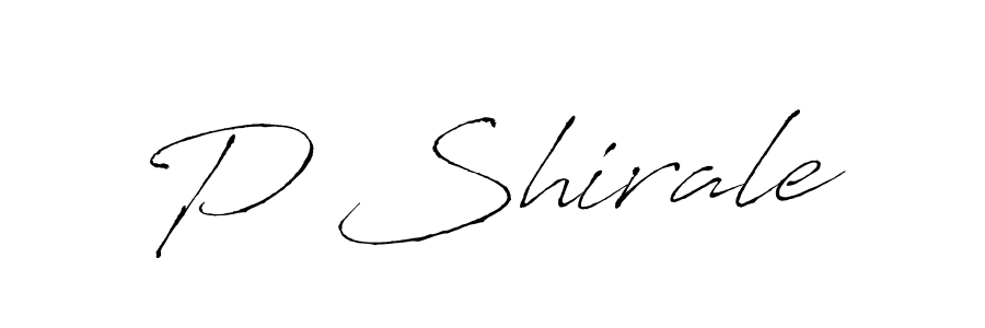 The best way (Antro_Vectra) to make a short signature is to pick only two or three words in your name. The name P Shirale include a total of six letters. For converting this name. P Shirale signature style 6 images and pictures png