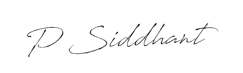 Design your own signature with our free online signature maker. With this signature software, you can create a handwritten (Antro_Vectra) signature for name P Siddhant. P Siddhant signature style 6 images and pictures png