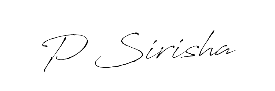 How to make P Sirisha name signature. Use Antro_Vectra style for creating short signs online. This is the latest handwritten sign. P Sirisha signature style 6 images and pictures png