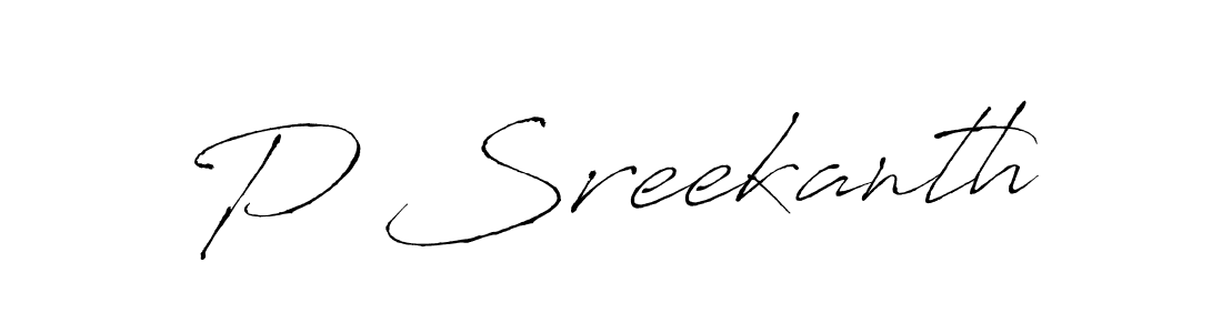 Create a beautiful signature design for name P Sreekanth. With this signature (Antro_Vectra) fonts, you can make a handwritten signature for free. P Sreekanth signature style 6 images and pictures png