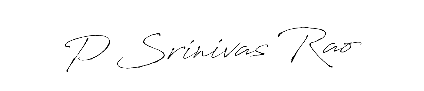 Make a beautiful signature design for name P Srinivas Rao. With this signature (Antro_Vectra) style, you can create a handwritten signature for free. P Srinivas Rao signature style 6 images and pictures png