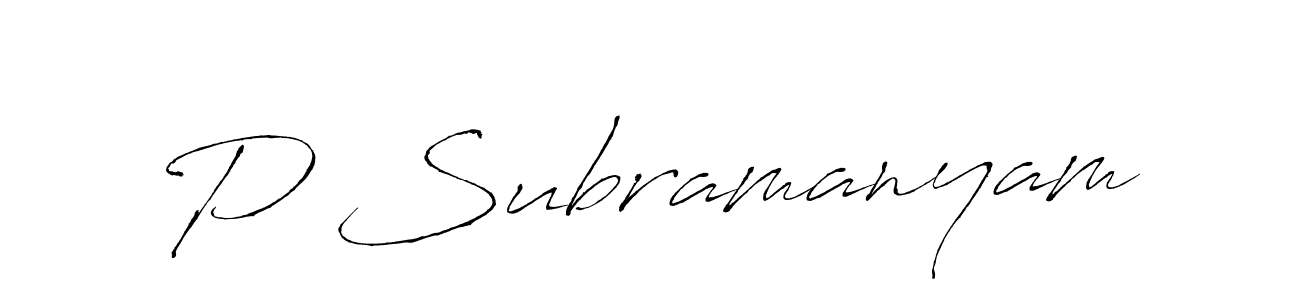 Also You can easily find your signature by using the search form. We will create P Subramanyam name handwritten signature images for you free of cost using Antro_Vectra sign style. P Subramanyam signature style 6 images and pictures png