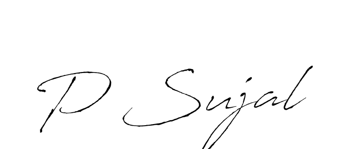 if you are searching for the best signature style for your name P Sujal. so please give up your signature search. here we have designed multiple signature styles  using Antro_Vectra. P Sujal signature style 6 images and pictures png