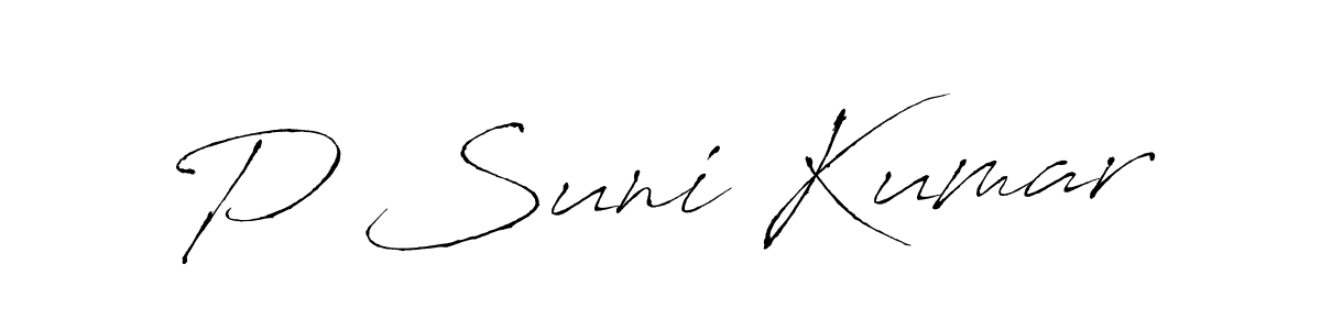 You should practise on your own different ways (Antro_Vectra) to write your name (P Suni Kumar) in signature. don't let someone else do it for you. P Suni Kumar signature style 6 images and pictures png