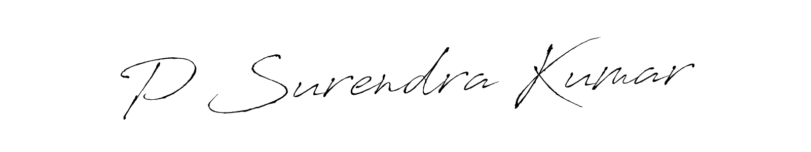 Create a beautiful signature design for name P Surendra Kumar. With this signature (Antro_Vectra) fonts, you can make a handwritten signature for free. P Surendra Kumar signature style 6 images and pictures png