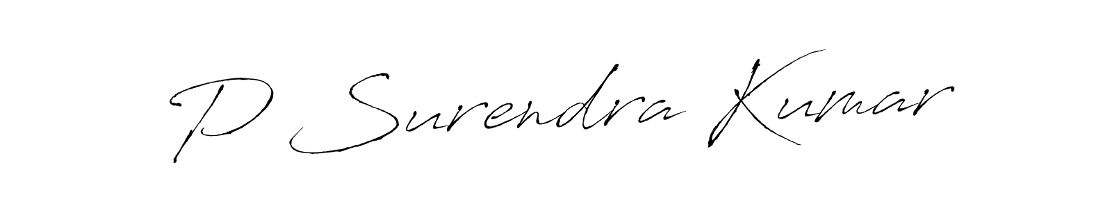 Create a beautiful signature design for name P Surendra Kumar. With this signature (Antro_Vectra) fonts, you can make a handwritten signature for free. P Surendra Kumar signature style 6 images and pictures png