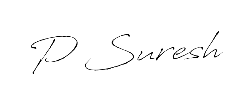 The best way (Antro_Vectra) to make a short signature is to pick only two or three words in your name. The name P Suresh include a total of six letters. For converting this name. P Suresh signature style 6 images and pictures png