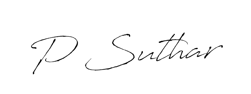 Create a beautiful signature design for name P Suthar. With this signature (Antro_Vectra) fonts, you can make a handwritten signature for free. P Suthar signature style 6 images and pictures png