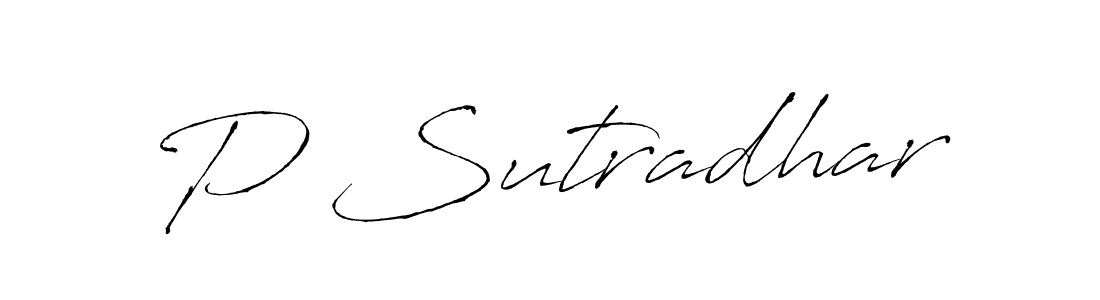 Make a beautiful signature design for name P Sutradhar. With this signature (Antro_Vectra) style, you can create a handwritten signature for free. P Sutradhar signature style 6 images and pictures png