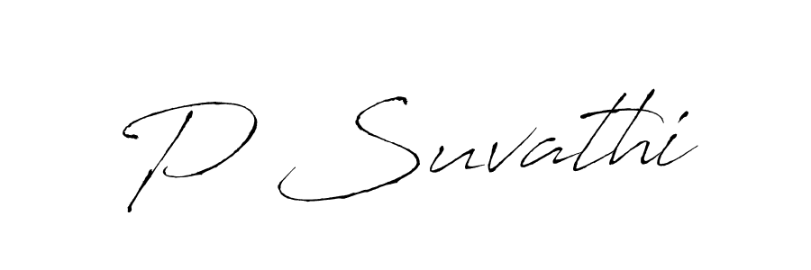 Make a beautiful signature design for name P Suvathi. With this signature (Antro_Vectra) style, you can create a handwritten signature for free. P Suvathi signature style 6 images and pictures png