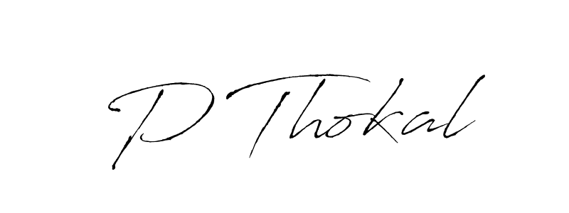 How to make P Thokal signature? Antro_Vectra is a professional autograph style. Create handwritten signature for P Thokal name. P Thokal signature style 6 images and pictures png