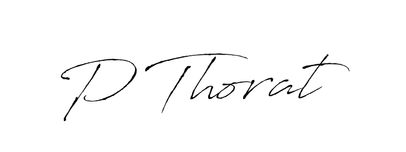 Create a beautiful signature design for name P Thorat. With this signature (Antro_Vectra) fonts, you can make a handwritten signature for free. P Thorat signature style 6 images and pictures png