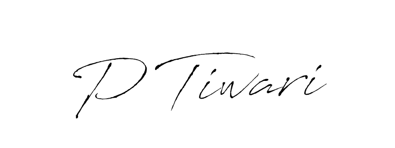 The best way (Antro_Vectra) to make a short signature is to pick only two or three words in your name. The name P Tiwari include a total of six letters. For converting this name. P Tiwari signature style 6 images and pictures png