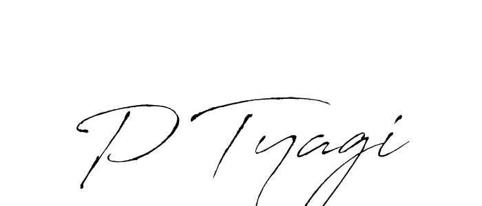 Create a beautiful signature design for name P Tyagi. With this signature (Antro_Vectra) fonts, you can make a handwritten signature for free. P Tyagi signature style 6 images and pictures png