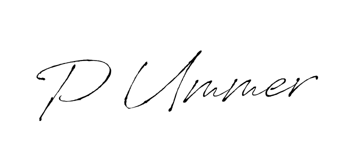 P Ummer stylish signature style. Best Handwritten Sign (Antro_Vectra) for my name. Handwritten Signature Collection Ideas for my name P Ummer. P Ummer signature style 6 images and pictures png