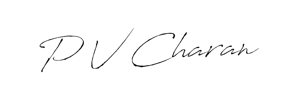 P V Charan stylish signature style. Best Handwritten Sign (Antro_Vectra) for my name. Handwritten Signature Collection Ideas for my name P V Charan. P V Charan signature style 6 images and pictures png