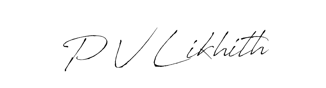 Create a beautiful signature design for name P V Likhith. With this signature (Antro_Vectra) fonts, you can make a handwritten signature for free. P V Likhith signature style 6 images and pictures png