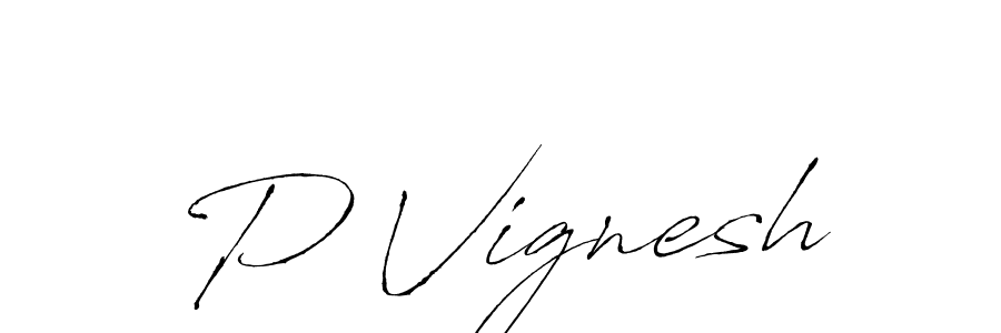How to make P Vignesh signature? Antro_Vectra is a professional autograph style. Create handwritten signature for P Vignesh name. P Vignesh signature style 6 images and pictures png
