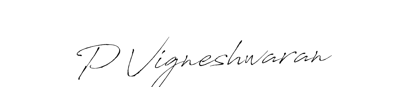 Design your own signature with our free online signature maker. With this signature software, you can create a handwritten (Antro_Vectra) signature for name P Vigneshwaran. P Vigneshwaran signature style 6 images and pictures png
