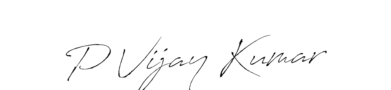 Create a beautiful signature design for name P Vijay Kumar. With this signature (Antro_Vectra) fonts, you can make a handwritten signature for free. P Vijay Kumar signature style 6 images and pictures png