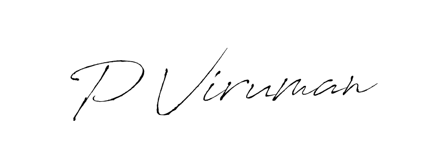 Design your own signature with our free online signature maker. With this signature software, you can create a handwritten (Antro_Vectra) signature for name P Viruman. P Viruman signature style 6 images and pictures png