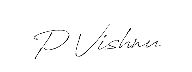 if you are searching for the best signature style for your name P Vishnu. so please give up your signature search. here we have designed multiple signature styles  using Antro_Vectra. P Vishnu signature style 6 images and pictures png