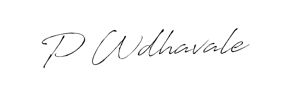 The best way (Antro_Vectra) to make a short signature is to pick only two or three words in your name. The name P Wdhavale include a total of six letters. For converting this name. P Wdhavale signature style 6 images and pictures png