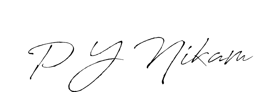 Also You can easily find your signature by using the search form. We will create P Y Nikam name handwritten signature images for you free of cost using Antro_Vectra sign style. P Y Nikam signature style 6 images and pictures png