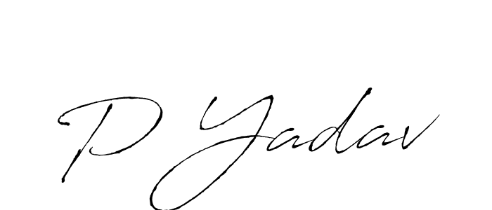 Create a beautiful signature design for name P Yadav. With this signature (Antro_Vectra) fonts, you can make a handwritten signature for free. P Yadav signature style 6 images and pictures png