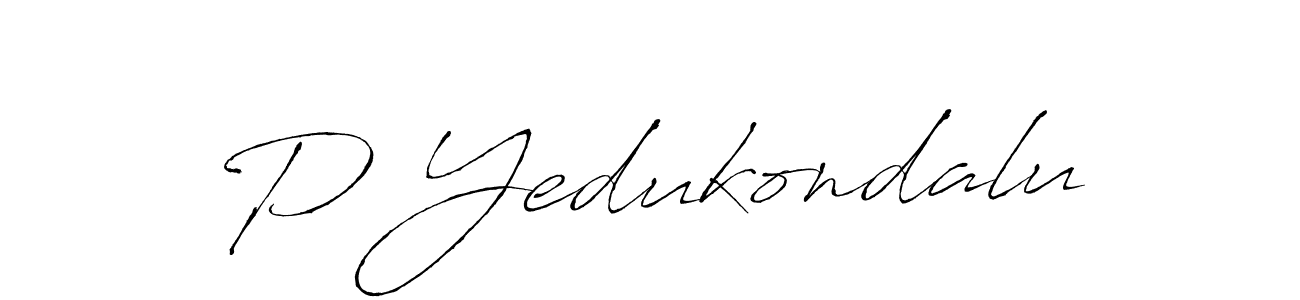 Make a beautiful signature design for name P Yedukondalu. With this signature (Antro_Vectra) style, you can create a handwritten signature for free. P Yedukondalu signature style 6 images and pictures png