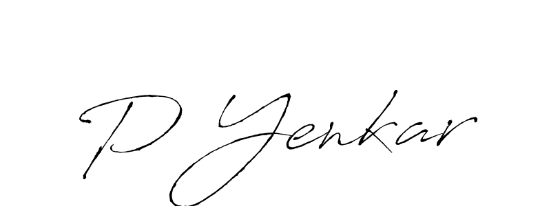 Make a beautiful signature design for name P Yenkar. With this signature (Antro_Vectra) style, you can create a handwritten signature for free. P Yenkar signature style 6 images and pictures png