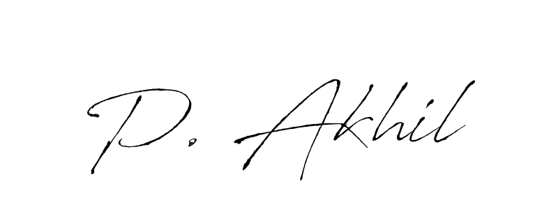 P. Akhil stylish signature style. Best Handwritten Sign (Antro_Vectra) for my name. Handwritten Signature Collection Ideas for my name P. Akhil. P. Akhil signature style 6 images and pictures png
