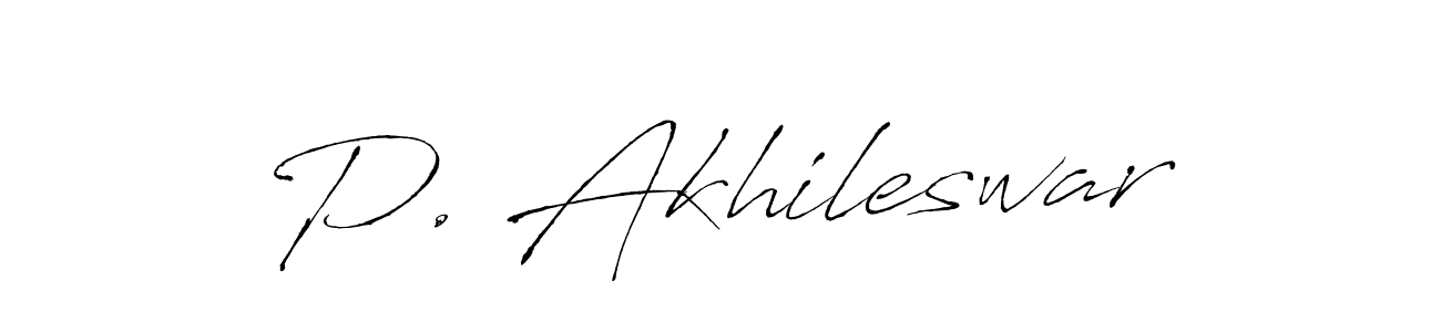 How to make P. Akhileswar name signature. Use Antro_Vectra style for creating short signs online. This is the latest handwritten sign. P. Akhileswar signature style 6 images and pictures png