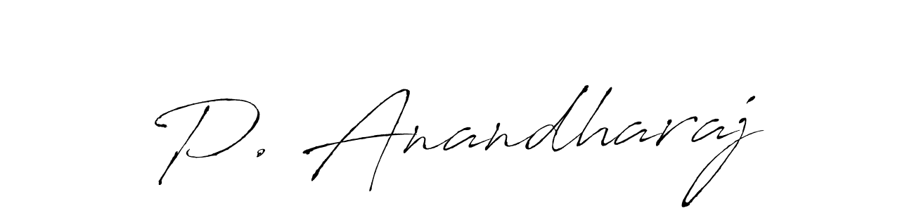 The best way (Antro_Vectra) to make a short signature is to pick only two or three words in your name. The name P. Anandharaj include a total of six letters. For converting this name. P. Anandharaj signature style 6 images and pictures png