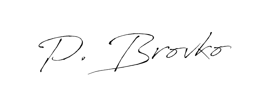 Use a signature maker to create a handwritten signature online. With this signature software, you can design (Antro_Vectra) your own signature for name P. Brovko. P. Brovko signature style 6 images and pictures png