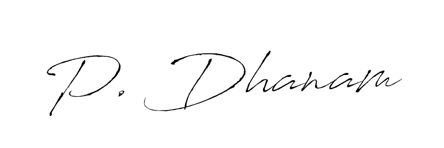 if you are searching for the best signature style for your name P. Dhanam. so please give up your signature search. here we have designed multiple signature styles  using Antro_Vectra. P. Dhanam signature style 6 images and pictures png