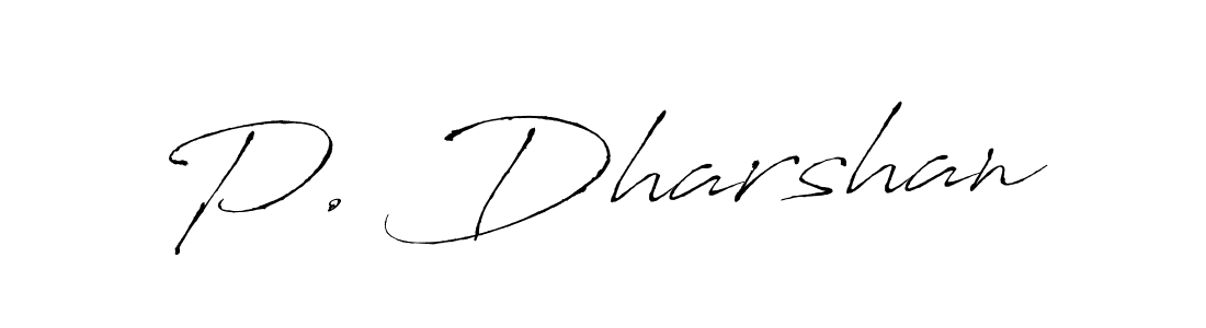 Use a signature maker to create a handwritten signature online. With this signature software, you can design (Antro_Vectra) your own signature for name P. Dharshan. P. Dharshan signature style 6 images and pictures png