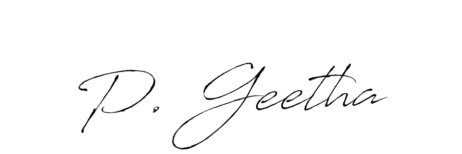 Also we have P. Geetha name is the best signature style. Create professional handwritten signature collection using Antro_Vectra autograph style. P. Geetha signature style 6 images and pictures png