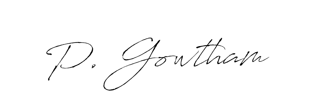 Use a signature maker to create a handwritten signature online. With this signature software, you can design (Antro_Vectra) your own signature for name P. Gowtham. P. Gowtham signature style 6 images and pictures png