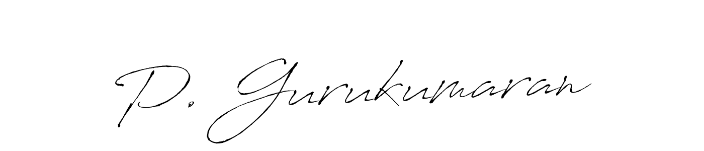if you are searching for the best signature style for your name P. Gurukumaran. so please give up your signature search. here we have designed multiple signature styles  using Antro_Vectra. P. Gurukumaran signature style 6 images and pictures png