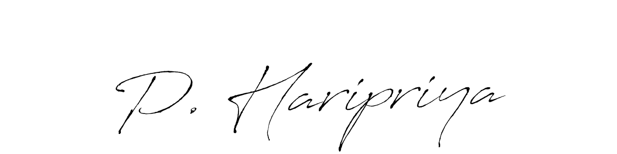 How to make P. Haripriya name signature. Use Antro_Vectra style for creating short signs online. This is the latest handwritten sign. P. Haripriya signature style 6 images and pictures png