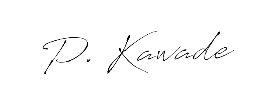 How to make P. Kawade name signature. Use Antro_Vectra style for creating short signs online. This is the latest handwritten sign. P. Kawade signature style 6 images and pictures png