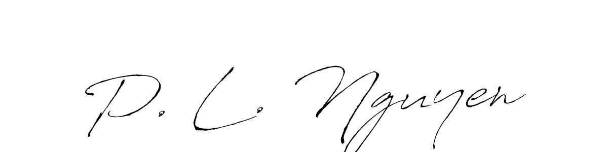 How to make P. L. Nguyen name signature. Use Antro_Vectra style for creating short signs online. This is the latest handwritten sign. P. L. Nguyen signature style 6 images and pictures png