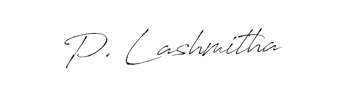 if you are searching for the best signature style for your name P. Lashmitha. so please give up your signature search. here we have designed multiple signature styles  using Antro_Vectra. P. Lashmitha signature style 6 images and pictures png