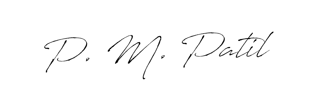 P. M. Patil stylish signature style. Best Handwritten Sign (Antro_Vectra) for my name. Handwritten Signature Collection Ideas for my name P. M. Patil. P. M. Patil signature style 6 images and pictures png