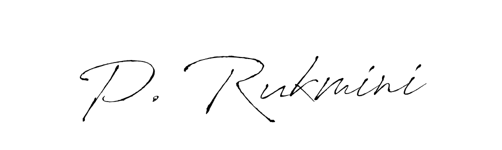 How to make P. Rukmini name signature. Use Antro_Vectra style for creating short signs online. This is the latest handwritten sign. P. Rukmini signature style 6 images and pictures png